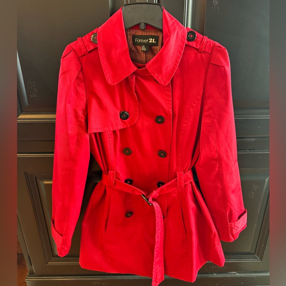 Red trench coat